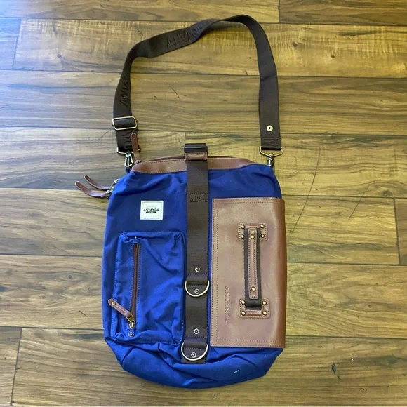 Anvanda 5in1 bag versatile canvas soft Italian leather16”x13”